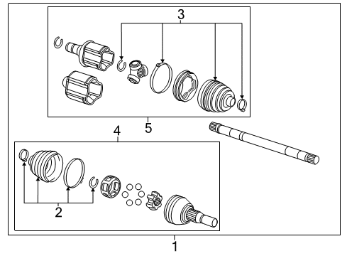 2013 Cadillac CTS Drive Axles - Front Diagram 3 - Thumbnail