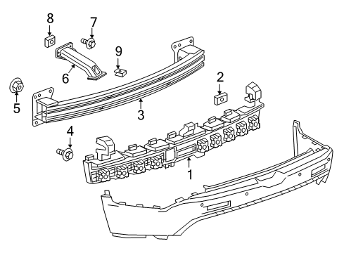 2019 GMC Acadia Rear Bumper Diagram 3 - Thumbnail