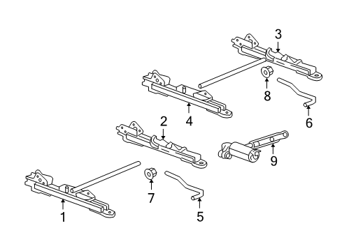 2009 Saturn Sky Motor Kit, Driver Seat Adjuster Actuator Diagram for 15942728