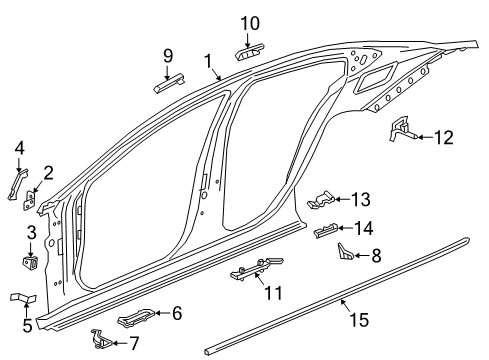 2020 Buick Regal Sportback Baffle Assembly, Body Hinge Pillar Lower Diagram for 13487376