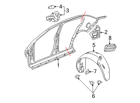 2005 Chevy Cobalt Filler, Body Side Outer Panel (To Rear End Panel) Diagram for 15240874