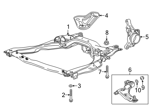 2016 Chevy Spark EV Bracket,Drivetrain & Front Suspension Frame Stabilizer Diagram for 95465861