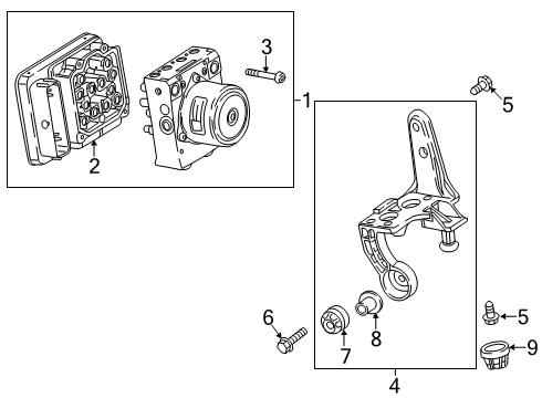 2019 Chevy Blazer Insulator, Brake Pressure Mod Valve Bracket Diagram for 23441944