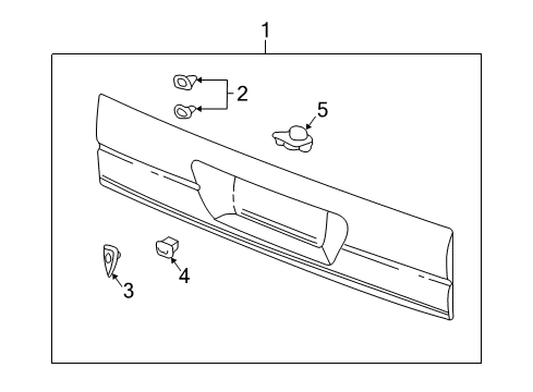 2005 Pontiac Aztek Molding Asm,End Gate Center *Primed Diagram for 89046258