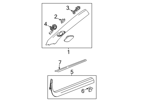 2018 Cadillac ATS Molding Assembly, Windshield Garnish *Black Diagram for 23374900