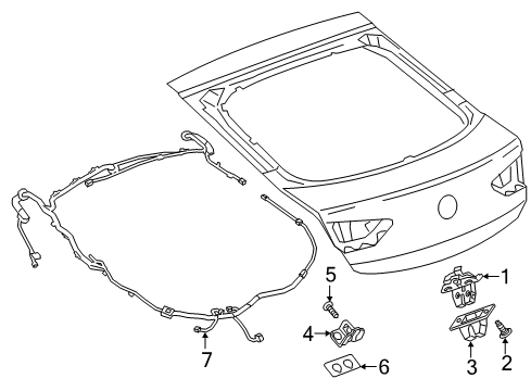 2019 Buick Regal Sportback Cover Striker Assembly, L/Gate Latch Diagram for 39117744