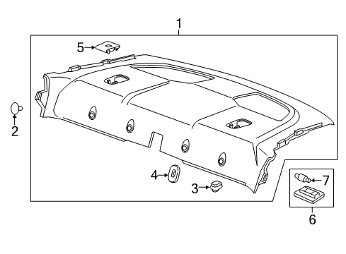 2016 Chevy Camaro TRIM ASM-R/WDO PNL *BLACK Diagram for 85147505