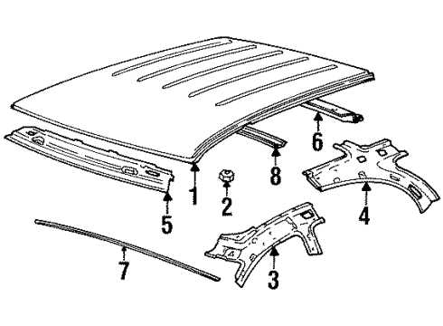 1999 Saturn SW2 Roof & Components Diagram