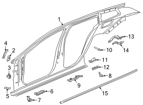 2020 Buick Regal TourX Baffle Assembly, Quarter Upper Panel Diagram for 13487404