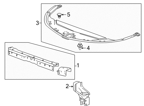 2014 Chevy Impala Shield Assembly, Front Compartment Front Sight Diagram for 22857546