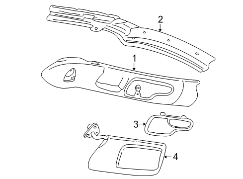 1996 Pontiac Sunfire Interior Trim - Roof Diagram 1 - Thumbnail