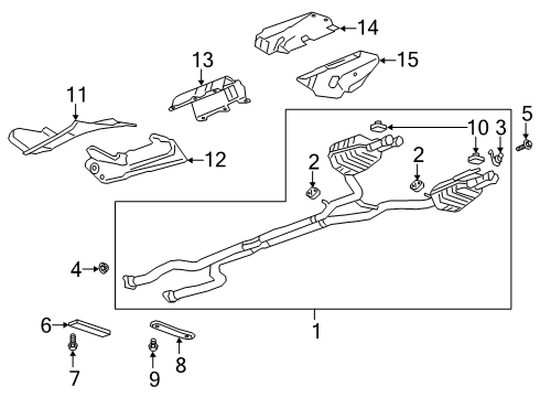 2020 Cadillac CT6 MUFFLER ASM-EXH (W/ EXH PIPE) Diagram for 84760115