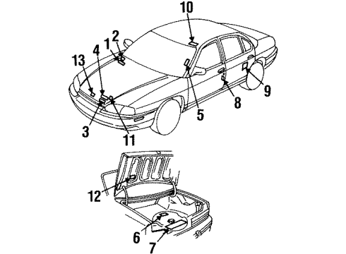 1993 Pontiac Grand Am Information Labels Diagram