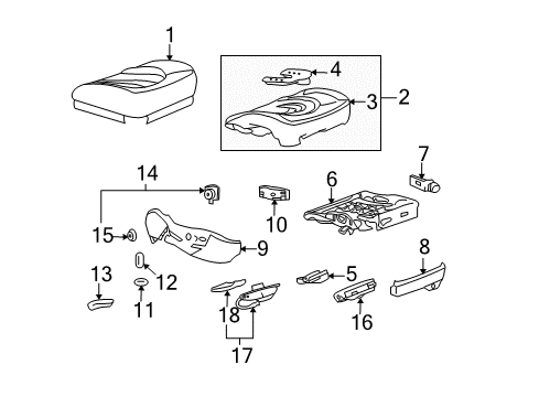 2008 Buick Lucerne Cover Asm,Passenger Seat Cushion *Shale Diagram for 15269531