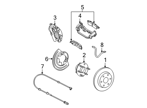 2005 GMC Safari Brake Components, Brakes Diagram 1 - Thumbnail