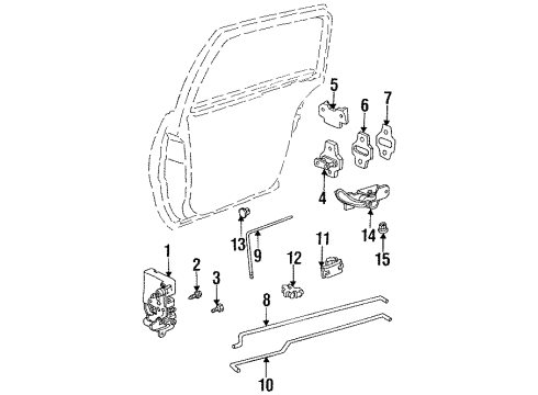 1996 Buick Skylark Rear Door - Lock & Hardware Diagram