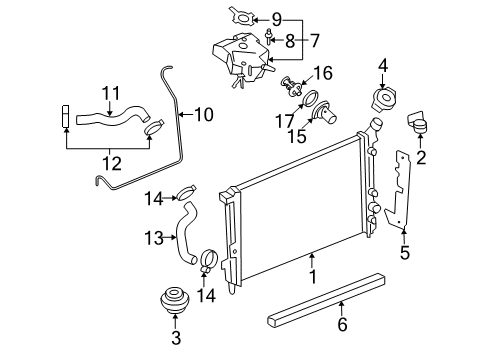 2006 Saturn Relay Radiator & Components Diagram 2 - Thumbnail