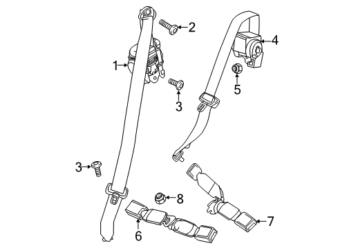 2019 GMC Terrain Seat Belt, Body Diagram 2 - Thumbnail