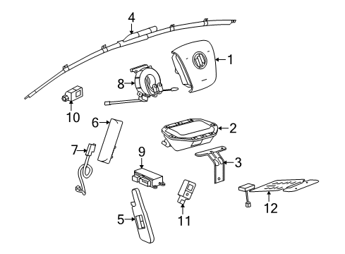 2012 Buick LaCrosse Airbag Assembly, Instrument Panel Diagram for 22809964