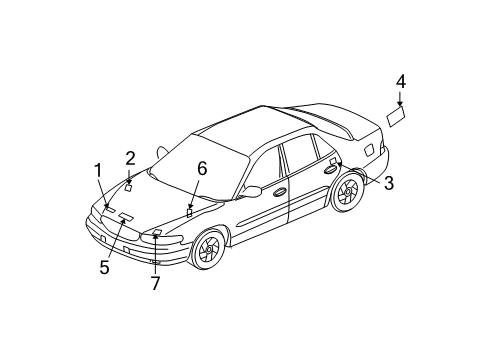 1997 Buick Regal Information Labels Diagram