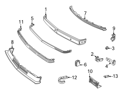 1998 GMC K1500 Front Bumper Diagram