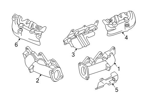 2004 Buick Rendezvous Engine Exhaust Manifold Diagram for 12571074