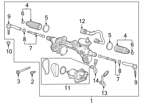 2023 Chevy Silverado 1500 GEAR ASM-ELEC BELT DRV RACK & PINION STRG Diagram for 85607374