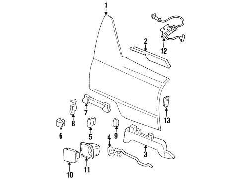 1995 Cadillac DeVille Actuator Assembly, Fuel Tank Filler Door Lock Diagram for 3544792