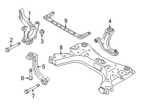 2015 Chevy City Express Front Suspension, Control Arm, Stabilizer Bar Diagram 1 - Thumbnail