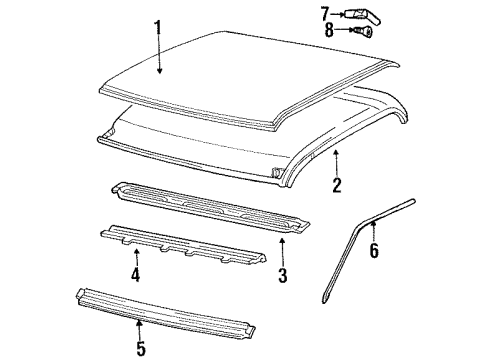 1991 GMC C3500 Roof & Components Diagram 1 - Thumbnail