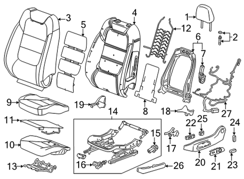 2022 Chevy Trailblazer Cover Assembly, F/Seat Bk *Jet Black Diagram for 42742364