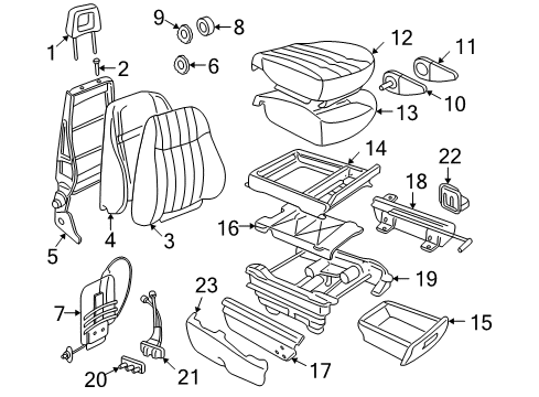 2001 Pontiac Montana Front Seat Components Diagram 1 - Thumbnail