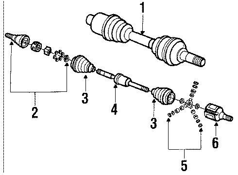 1992 Oldsmobile Toronado Drive Shaft - Front Diagram