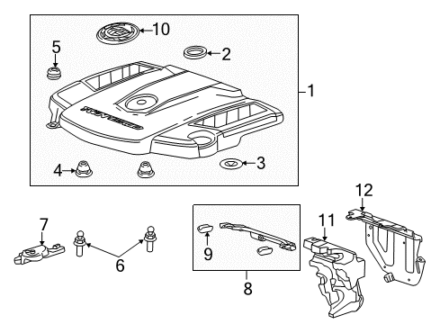 2014 Cadillac CTS Bracket Assembly, Upper Intake Manifold Diagram for 12656133