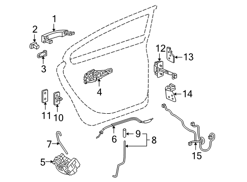 2012 Buick LaCrosse Rear Door - Lock & Hardware Diagram