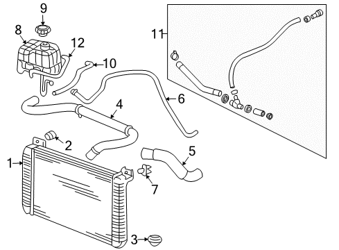 2005 Hummer H2 Radiator & Components Diagram