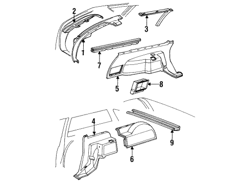 1986 Buick Century Interior Trim - Quarter Panels Diagram 4 - Thumbnail