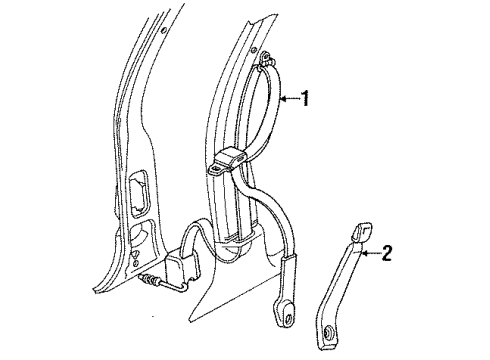 1988 Chevy Beretta Front Seat Belts Diagram 1 - Thumbnail