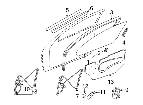 1999 Oldsmobile Alero Front Door Diagram 4 - Thumbnail