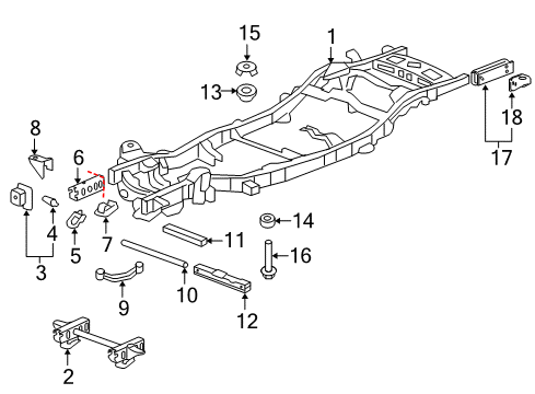 2011 Chevy Avalanche Hook Assembly, Front Tow *Black Diagram for 15827191