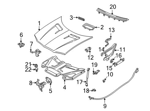 1995 Chevy Camaro Latch Assembly, Hood Primary Diagram for 10324201