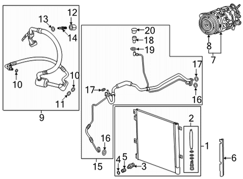 2020 Cadillac XT5 Seal, Rad Air Si Diagram for 84672585