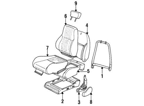 1993 Pontiac Firebird PAD, Front Seat Back Diagram for 17908802