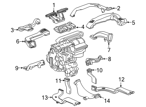 2019 GMC Acadia Duct, Side Window Defogger Outlet (L) Diagram for 23248192