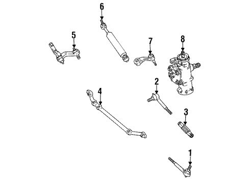 1996 Chevy K2500 Suburban P/S Pump & Hoses, Steering Gear & Linkage Diagram 5 - Thumbnail