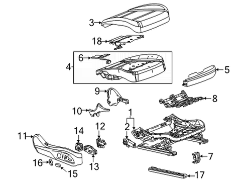 2024 Cadillac CT5 Passenger Seat Components Diagram 3 - Thumbnail