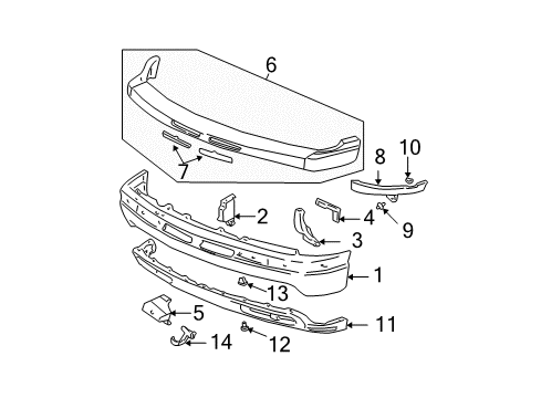 2003 Chevy Suburban 1500 Front Bumper Diagram