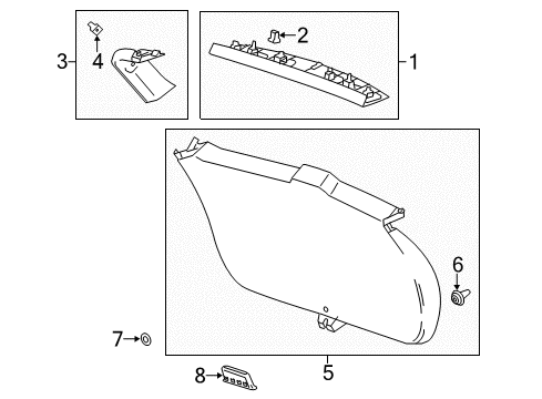 2019 Chevy Trax Panel Assembly, L/Gate Lwr Tr Fin *Black Diagram for 42739192