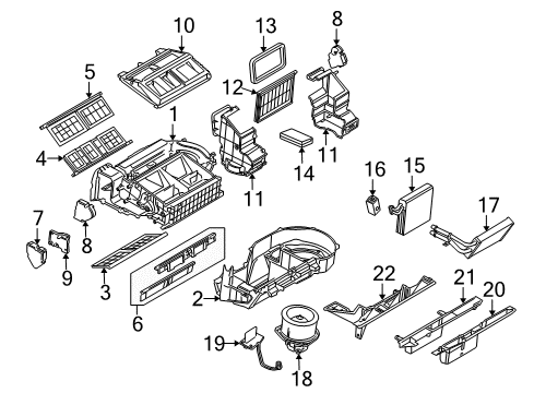 2008 Chevy Uplander A/C Evaporator & Heater Components Diagram 1 - Thumbnail