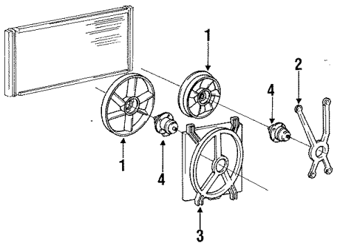 1992 Buick Park Avenue Cooling System, Radiator, Water Pump, Cooling Fan Diagram 1 - Thumbnail